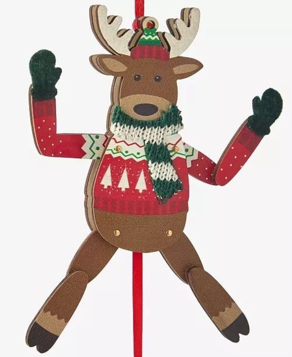 Macy’s Holiday Lane Christmas Cheer Wood Deer Ornament